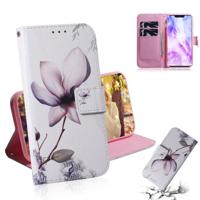 Magnolia bloem patroon gekleurde tekening horizontale Flip lederen case voor Huawei Nova 3 met houder & card slots & portemonnee