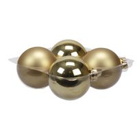 4x stuks glazen kerstballen goud 10 cm mat/glans - thumbnail