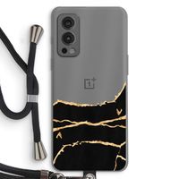 Gouden marmer: OnePlus Nord 2 5G Transparant Hoesje met koord