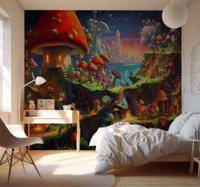 Paddenstoel wereld fotobehang tienerkamer