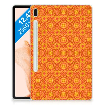 Samsung Galaxy Tab S7FE Hippe Hoes Batik Oranje