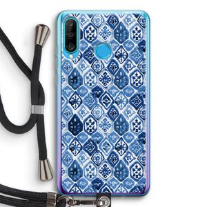 Blauw motief: Huawei P30 Lite Transparant Hoesje met koord