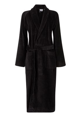 Badrock Zwarte velours badjas unisex met naam borduren