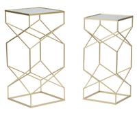 TAFEL GLASSY SET 2 STUKS CM 31,5X31,5X68-28X28X64