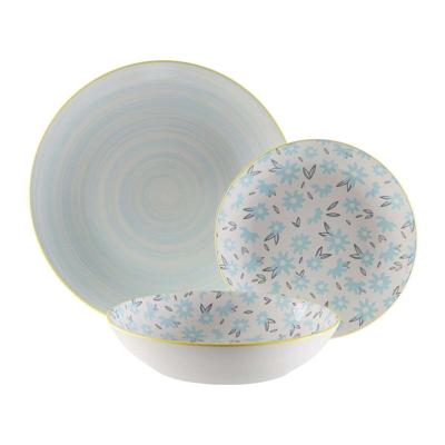 Serviesset Versa BREEZE Blauw Porselein 18 Onderdelen