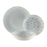 Serviesset Versa BREEZE Blauw Porselein 18 Onderdelen