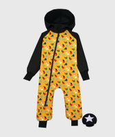 Waterproof Softshell Overall Comfy Black And Yellow Tulips Jumpsuit