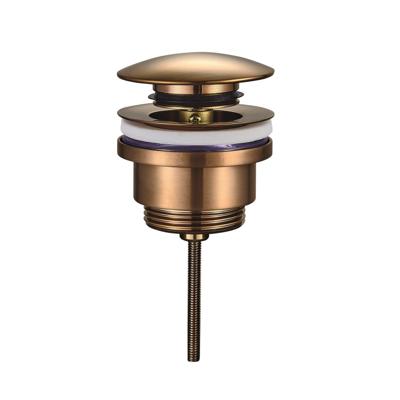 Afvoerplug Wiesbaden UniMatch Caral | 5/4" | Click waste verlengd | Messing | Rond | Geborsteld brons koper PVD