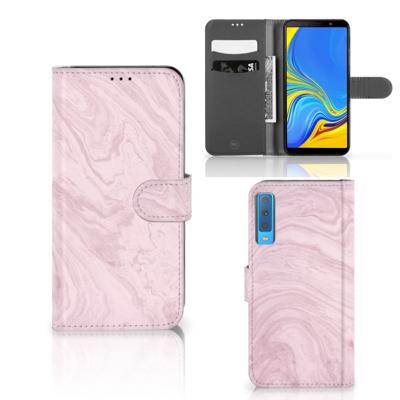 Samsung Galaxy A7 (2018) | Bookcase | Marble Pink - Origineel Cadeau Vriendin