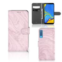 Samsung Galaxy A7 (2018) | Bookcase | Marble Pink - Origineel Cadeau Vriendin