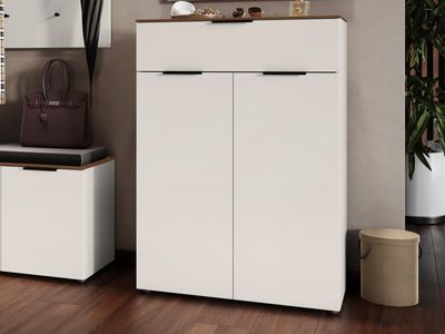 Schoenenkast CALLI 2 deuren 1 lade kasjmier/walnoot