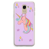 Roze eenhoorn: Samsung Galaxy J6 (2018) Transparant Hoesje