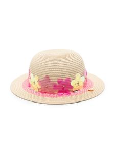 Billieblush chapeau à applique fleur - Tons neutres