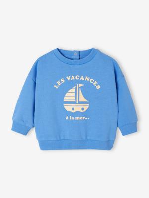 Babysweater met ronde kraag Basics blauw