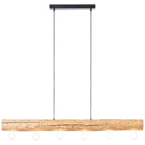Brilliant Houten hanglampTrabo 6-lichts hout met zwart - 99433/35