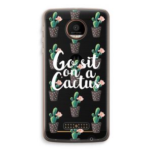 Cactus quote: Motorola Moto Z Force Transparant Hoesje