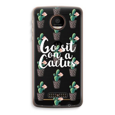 Cactus quote: Motorola Moto Z Force Transparant Hoesje