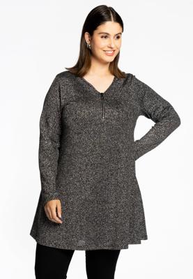 Yoek Tuniek wide bottom LUREX | Zilver | Maat 58/60