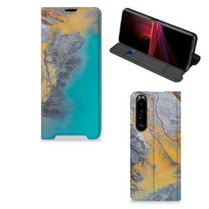 Sony Xperia 1 III Standcase Marble Blue Gold