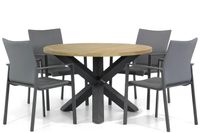 Lifestyle Rome/Rockville 120 cm rond dining tuinset 5-delig