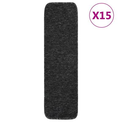 Trapmatten 15 st anti-slip rechthoekig 75x20 cm antracietkleur