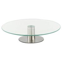 Serveerschaal/taartplateau met roterend glas D30 x 7 cm - Etageres - thumbnail
