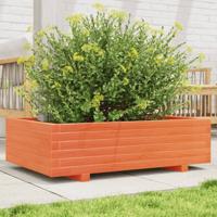 VidaXL Plantenbak 90x60x26,5 cm massief grenenhout wasbruin