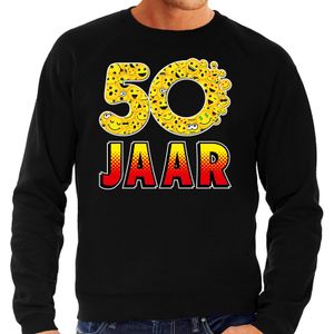 Funny emoticon sweater 50 Jaar zwart heren
