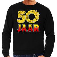 Funny emoticon sweater 50 Jaar zwart heren - thumbnail