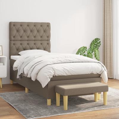Boxspring met matras stof taupe 80x200 cm