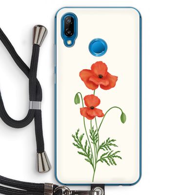 Red poppy: Huawei P20 Lite Transparant Hoesje met koord