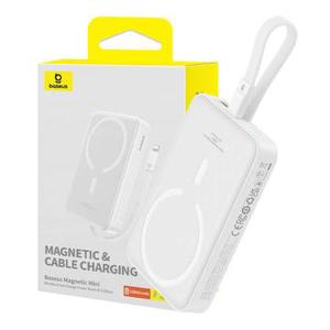 Baseus Magnetische Mini Draadloze Power Bank 10000mAh/20W - Lightning-kabel, MagSafe compatibel - Wit