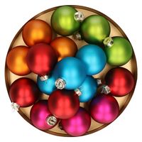 20x stuks glazen kerstballen gekleurd mix 6 cm glans en mat - thumbnail