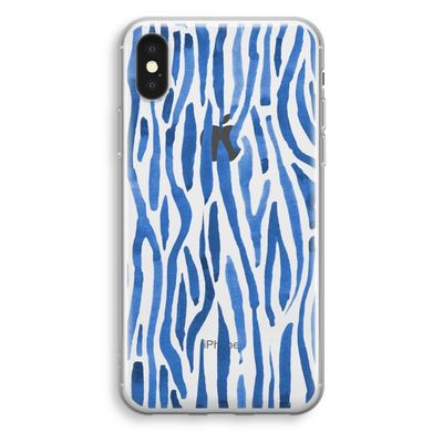 Blauwe nerven: iPhone X Transparant Hoesje