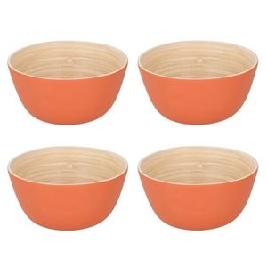 4x Bamboe snack schaaltjes oranje 12 cm