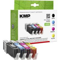 KMP Inktcartridge vervangt Canon CLI-571BK XL, CLI-571C XL, CLI-571M XL, CLI-571Y BL Compatibel Combipack Foto zwart, Cyaan, Magenta, Geel C107XV 1568,0050 - thumbnail