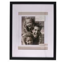 Fotolijstje Paris - 28 x 35 cm - zwart - met passe partout - 20 x 25 cm - hout