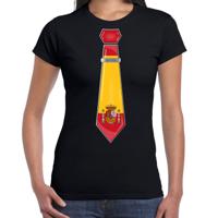 Verkleed T-shirt voor dames - stropdas Spanje - zwart - supporter - themafeest - thumbnail