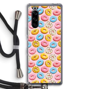 Pink donuts: Sony Xperia 5 Transparant Hoesje met koord