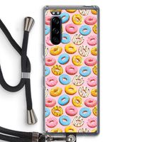 Pink donuts: Sony Xperia 5 Transparant Hoesje met koord