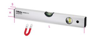 Beta Waterpassen vervaardigd uit geanodiseerd geprofileerd aluminium 2 onbreekbare libellen, nauwkeurigheid: 1 mm/m 1696B 500 - 016960205