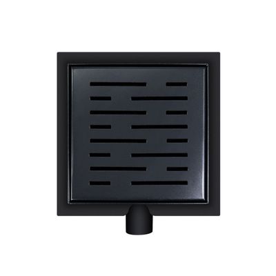 Doucheput BWS Pozo met Zijuitlaat en Flens 15 cm Mat Zwart