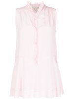 SHIATZY CHEN blouse sans manches en soie à volants - Rose