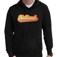 Zwarte hoodie Holland / Nederland supporter Holland met Nederlandse wimpel EK/ WK voor heren