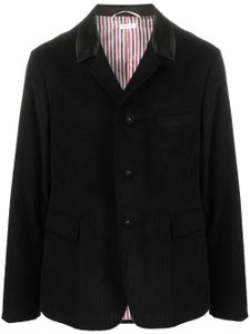 Thom Browne blazer en velours côtelé à simple boutonnage - Noir