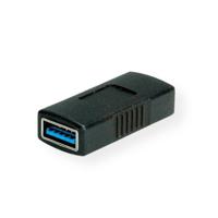 Value 12.99.2997 tussenstuk voor kabels USB Type A Zwart - thumbnail