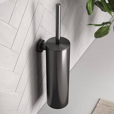 Toiletborstelset Brauer Gunmetal Wandmontage met PVD coating Geborsteld Gunmetal Brauer