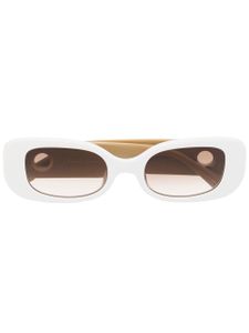 Linda Farrow lunettes de soleil à monture ovale - Blanc