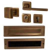 Hardbrass Voordeurset Charley/Zenith compleet linkswijzend - mat brons