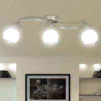 VidaXL Plafondlamp glazen kappen + golvende rail voor 3 x e14 peertjes